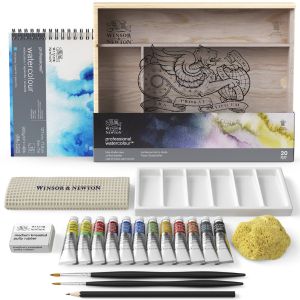 Coffret d'atelier en bois Winsor & Newton - assortiment aquarelle