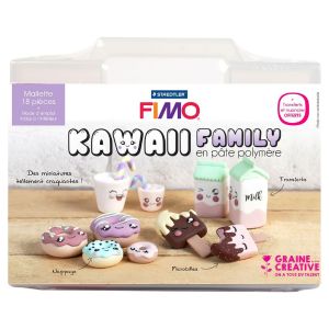 Mallette Fimo Kawaii Family - Graine créative