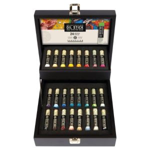 Coffret en bois de 24 mini Oil Stick - Sennelier