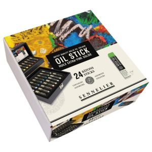 Coffret en bois Sennelier 24 mini Oil Stick