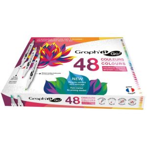 Coffret 48 marqueurs acrylique double-pointes - Graph'it