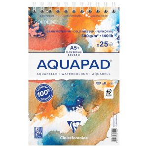 Bloc aquarelle Aquapad A5 - Spiral - Clairefontaine