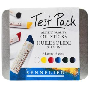 Boite métal 6 mini bâtons d'huile extra fine - Test pack Sennelier