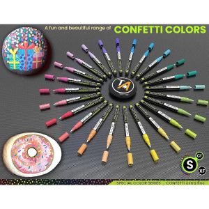 Assortiment 24 marqueurs acrylique 0.7 mm - Confetti - Tooli-Art