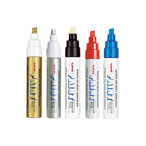 Uni Paint Marker PX30 pointe large, marqueur permanent à base de peinture à  l'huile - Creastore