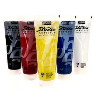 Pack de 5 tubes de peinture acrylique studio Pébéo - Creastore