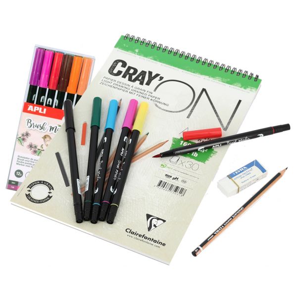 Kit de dessin crayons de couleurs et feutres - Creastore