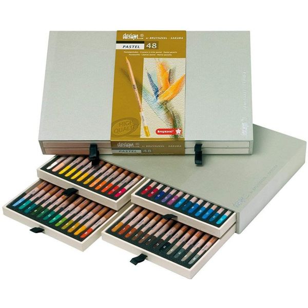 Coffret beaux-arts matériel de dessin pastel crayons