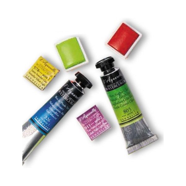 Sennelier pinceaux avec peinture aquarelle couleurs