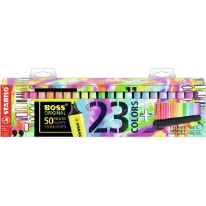 Set 23 surligneurs Stabilo Boss Original - 9 fluos et 14 pastels