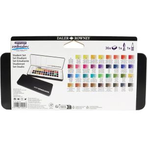 Set de voyage aquarelle 36 demi-godets - couleurs intenses et lumineuses -  Graduate