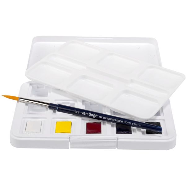 Set Aquarelle Van Gogh - 5 Demi-godets Primaires - Talens - Creastore