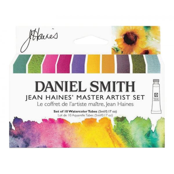 Set aquarelle extra-fine Daniel Smith - 10 couleurs lumineuses et granuleuses - Excellente résistance à la lumière - Jean Haines