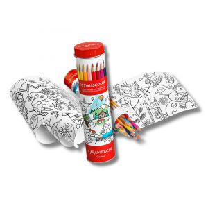 Tube 18 crayons aquarellables Swisscolor + poster - Caran d'Ache