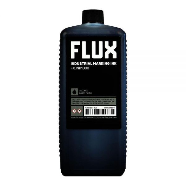 Encre FLUX - 1 litre - Couleur noir - Encre à base d'alcool - Opaque et permanente