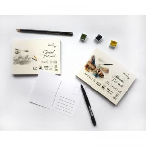 Bloc 20 cartes postales aquarelle 300gr - Peinture aquarelle et crayons aquarellables - SM-LT