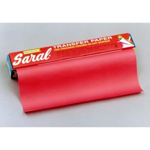 Papier transfert Sally's Saral - 12 feuilles 45x61cm - Rouge - Non salissant et non gras - Décalquage sur tout type de support ;