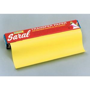 Papier transfert Sally's Saral - 12 feuilles 45x61cm - Jaune - Non salissant et non gras - Décalquage sur tout type de support ;