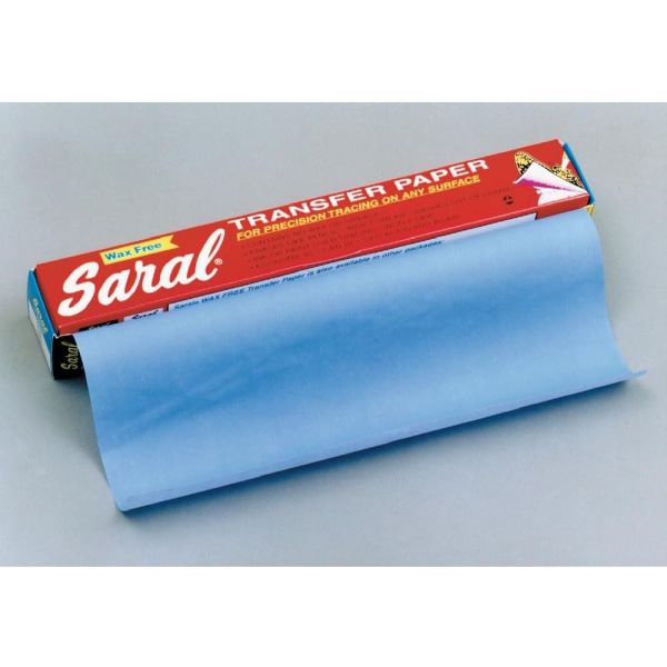 Papier transfert Sally's Saral - 12 feuilles 45x61cm - Bleu - Non salissant et non gras - Décalquage sur tout type de support ; 