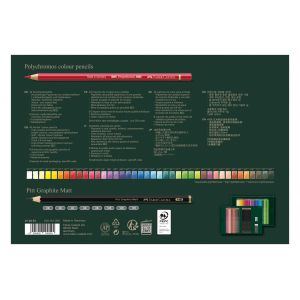 Coffret Polychromos & Pitt graphite Matt - 50 pièces - Tout le nécessaire pour réaliser des illustrations et dessins parfaits ! 