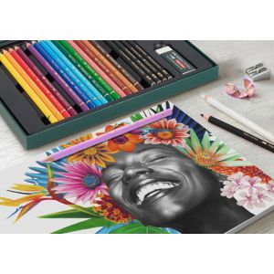 Coffret Polychromos & Pitt graphite Matt - 50 pièces - Superbes oeuvres monochromes ou illustrations hautes en couleurs - Faber-