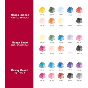 Set 10 feutres Tombow ABT Dual brush - Nuancier couleurs - Manga Shonen