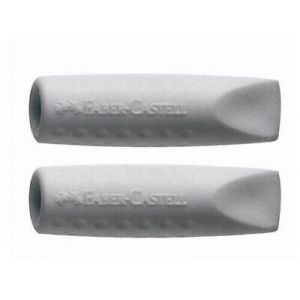 Gomme capuchon Grip 2001 - Lot de 2 - protège, allonge le crayon et s'utilise comme gomme - dessin -  Faber Castell