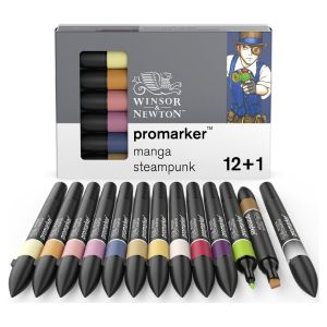  Set de 12 Promarkers + blender offert - Manga Steampunk