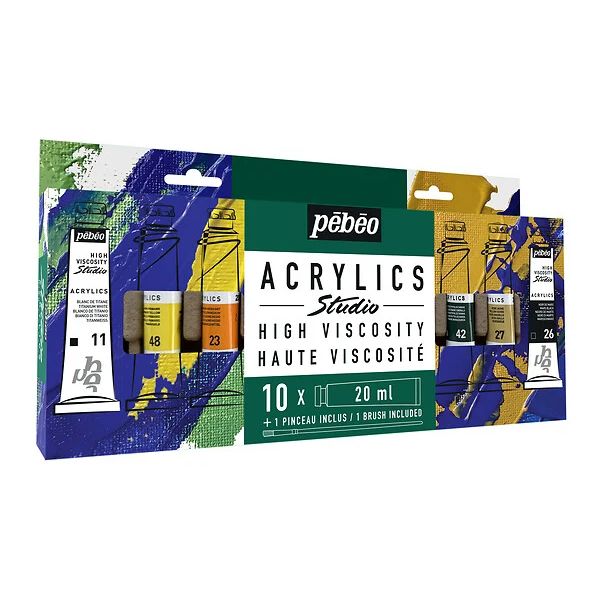 Coffret Studio Acrylics 10 tubes 20ml- Pébéo