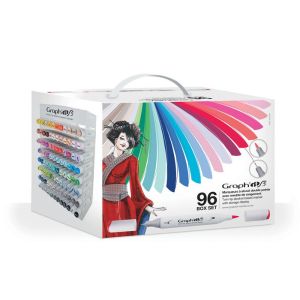 Graph'it Brush Coffret de 96 marqueurs + meuble de rangement offert