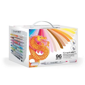 Coffret Graph'it Brush 96 marqueurs + meuble de rangement offert