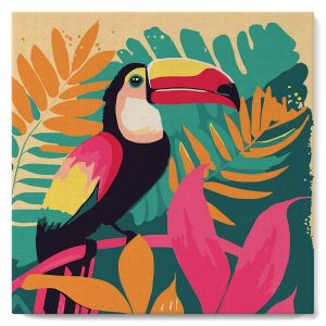 Peinture par numéros - Toucan tropical - 20x20cm - Figured'Art